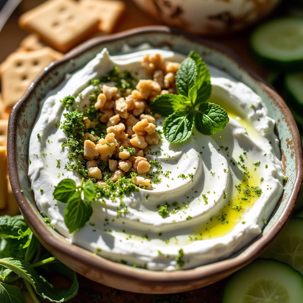 Creamy Balkan tarator recipe with mint and walnuts