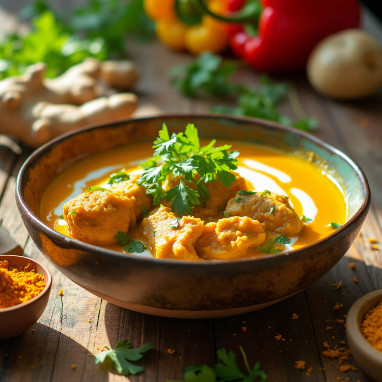 Slow cooker chicken curry with fresh cilantro