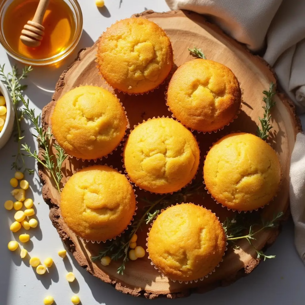 Gluten free cornbread recipe muffins with corn and thyme