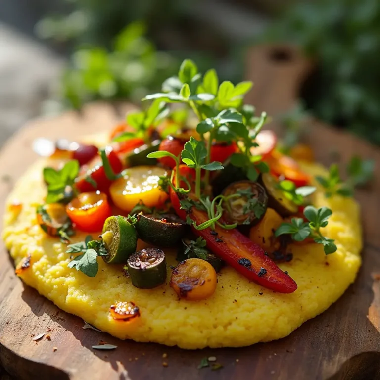 Creamy polenta recipe with roasted vegetables