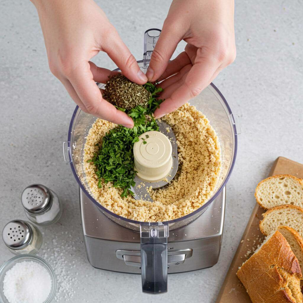 Making gluten free breadcrumbs in food processor