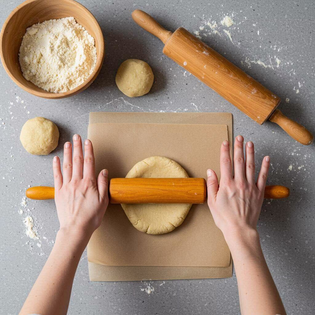 Hands rolling gluten free corn tortillas