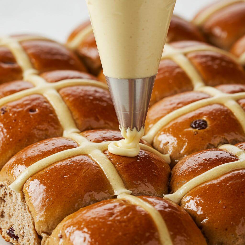Gluten free hot cross buns ingredients flat lay