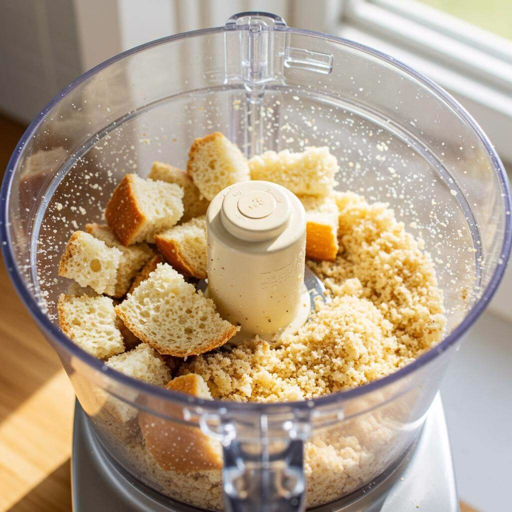 Gluten free breadcrumbs ingredients on marble