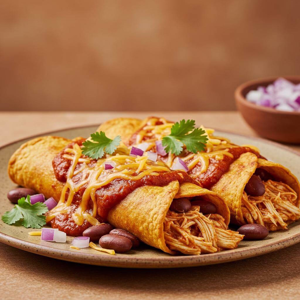 Gluten free enchiladas ingredients on marble