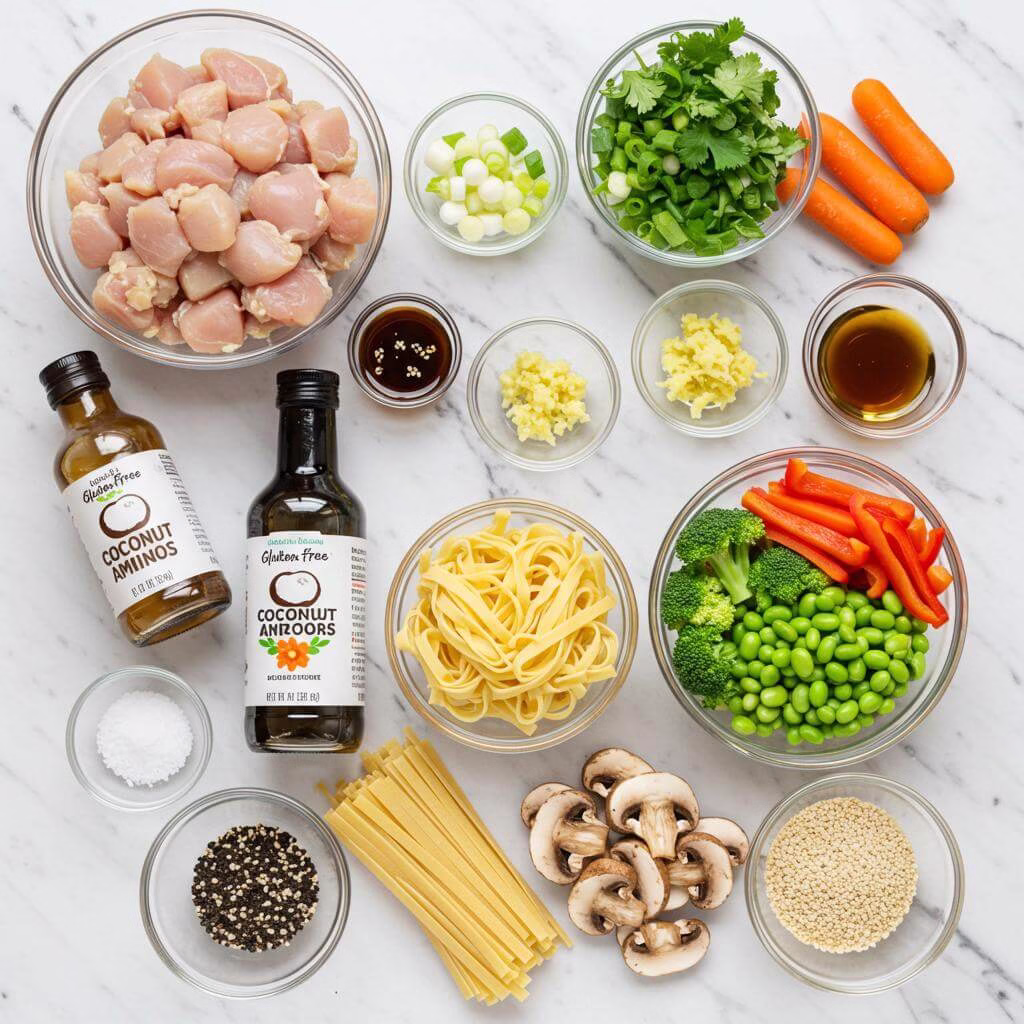 Gluten-free chicken stir fry noodles ingredients