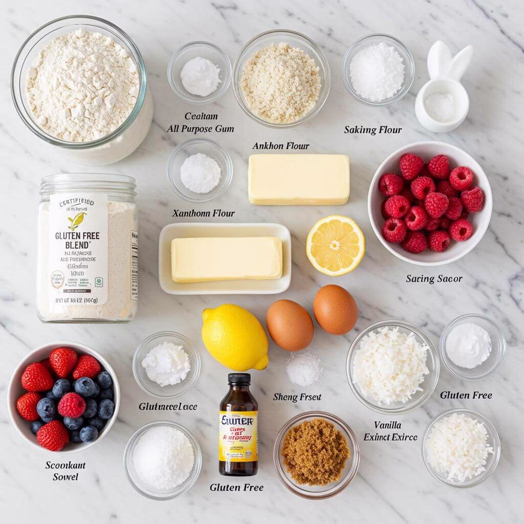 Gluten free Easter desserts baking ingredients