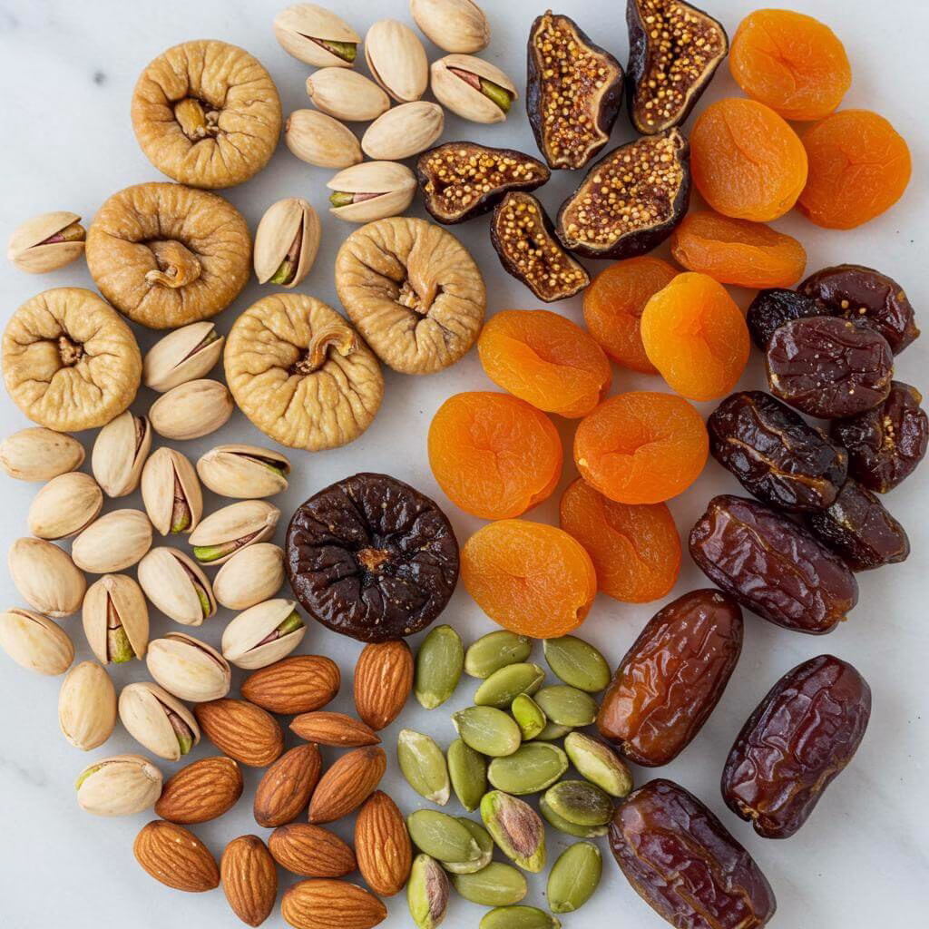 Homemade trail mix with nuts and dried fruit