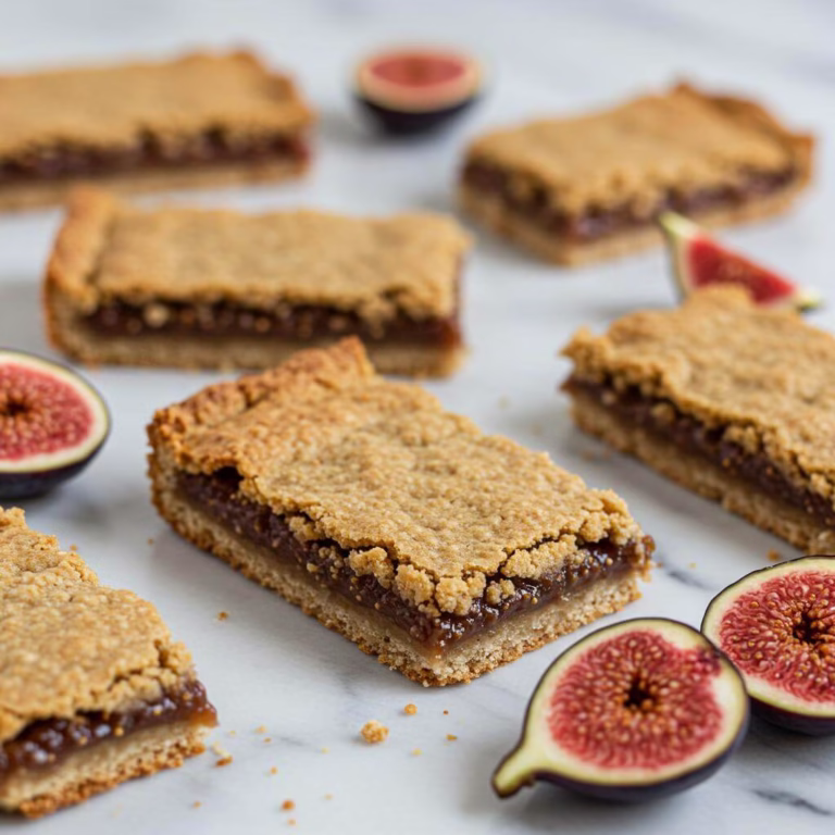 Close up of gluten free fig bars with fresh figs