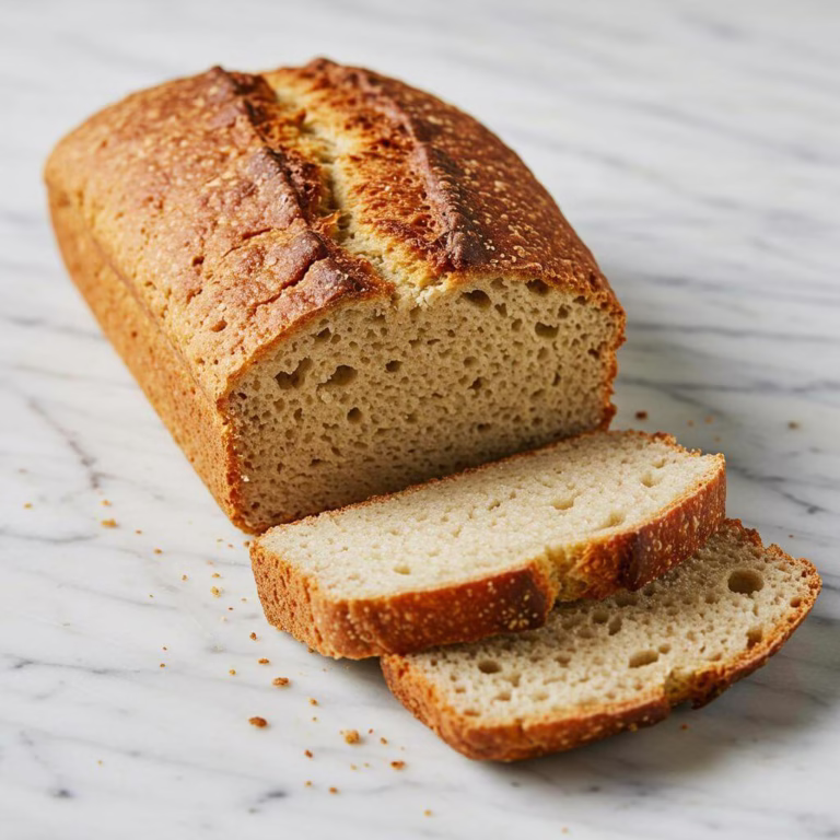 Gluten free bread recipe loaf with golden crust
