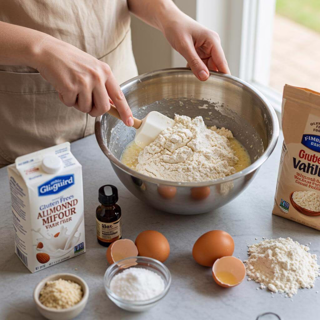 Folding batter for light and airy gluten-free waffles