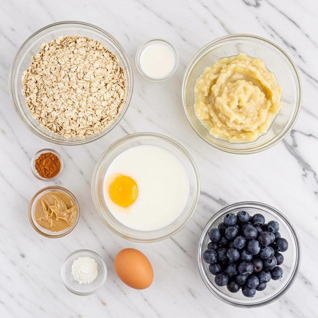 Gluten-free blueberry oatmeal cups ingredients