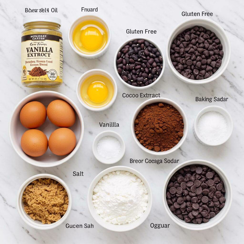 Black beans and brownie ingredients